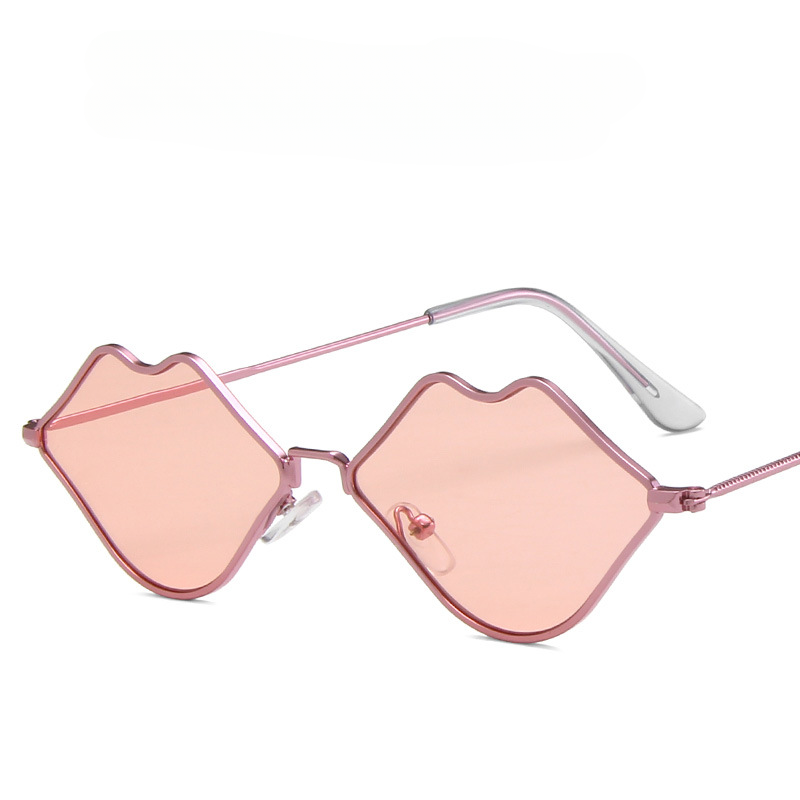 Wholesale PC Small Frame Metal Lips Sunglasses